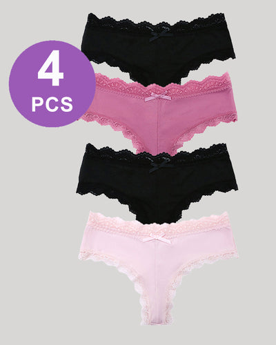 Hipster Lace Trim Seamless Panty Set