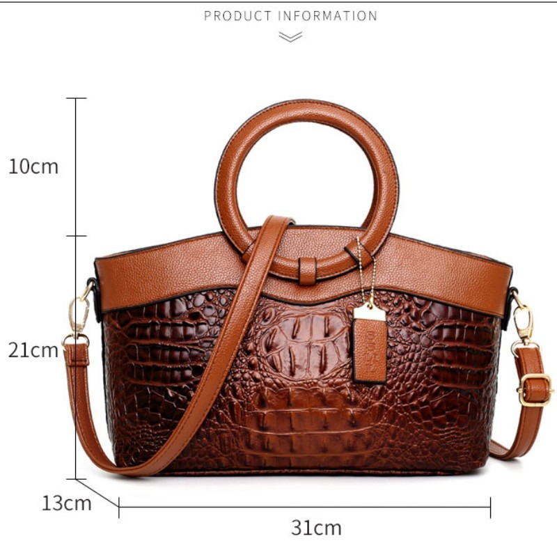 Ella™ - Elegant Handmade Leather Croco Bag