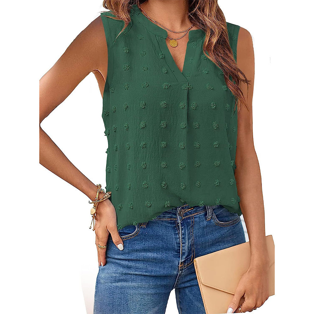 Women's Jacquard Sleeveless V-neck Vest