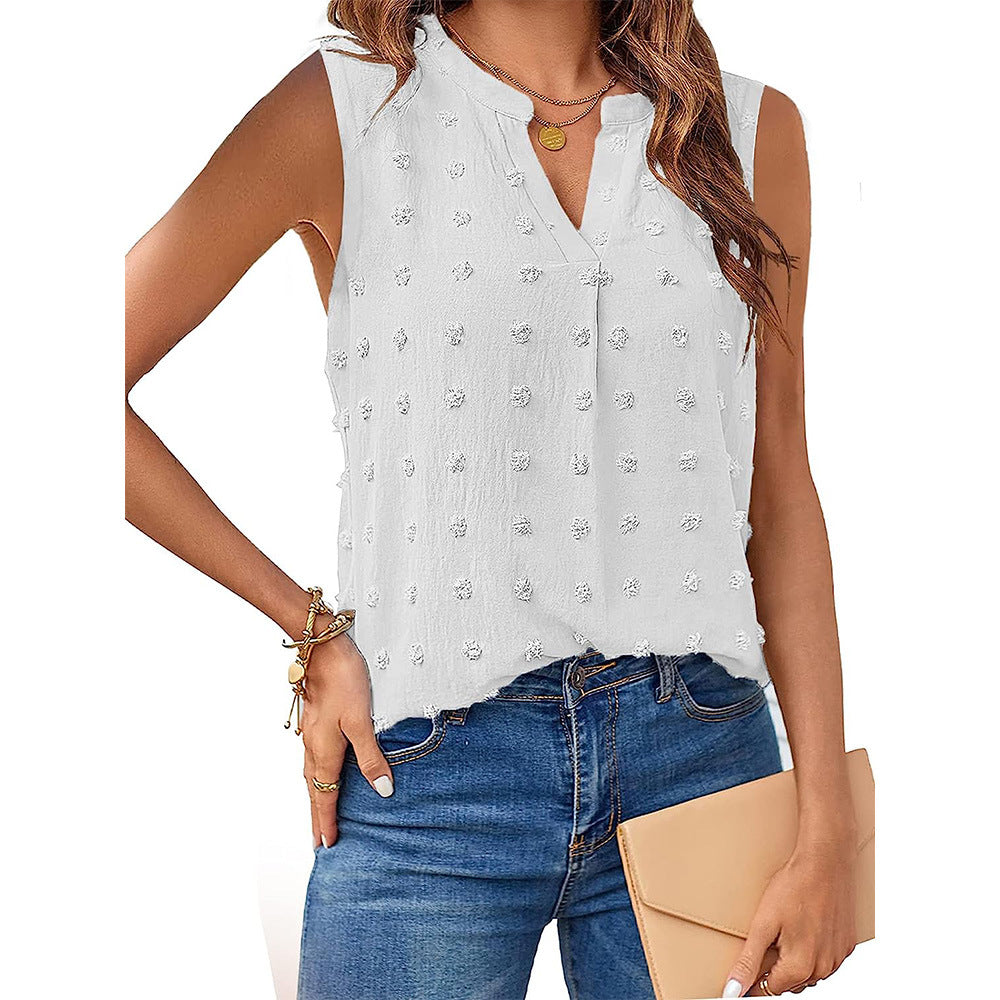 Women's Jacquard Sleeveless V-neck Vest