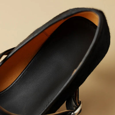 Mary Jane Square Toe Mules