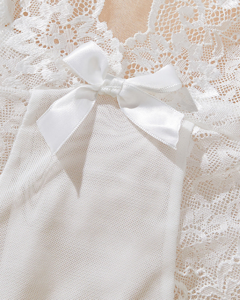 Contrast Lace Asymmetric Babydoll