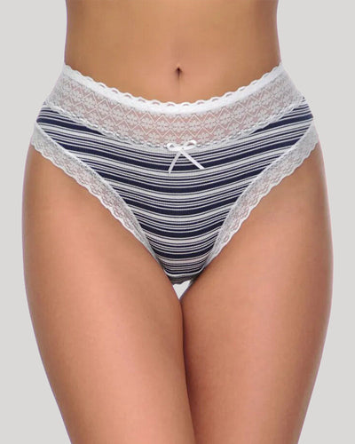 Lace print stripes Panties
