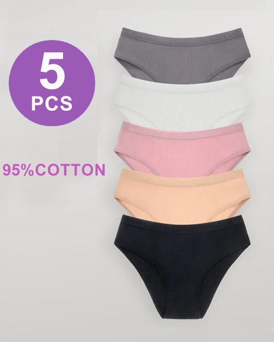 Ribbed Mid-Rise Waist Panties