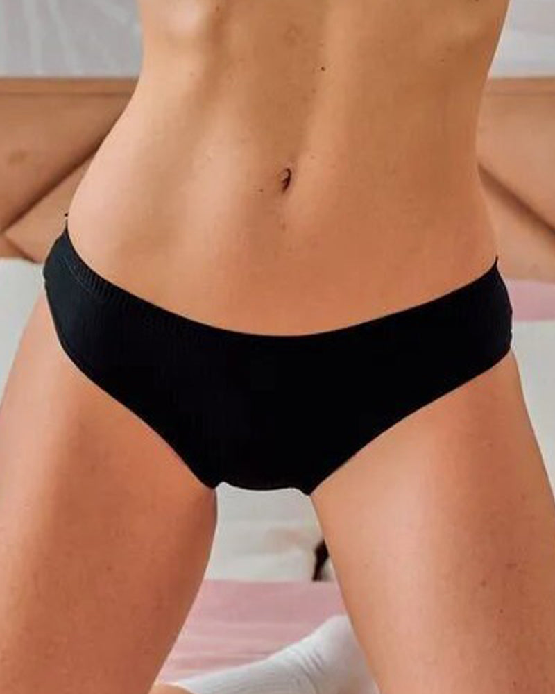 Ribbed Mid-Rise Waist Panties