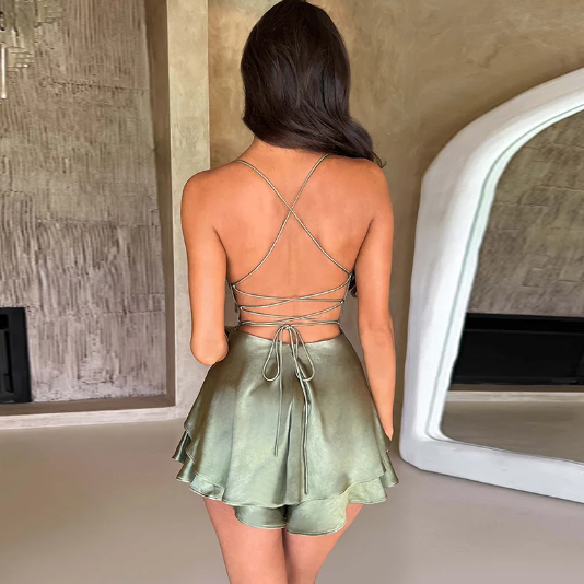 Acewonders™ Backless Satin Dress