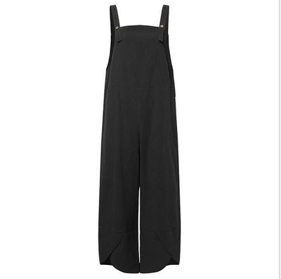 Women's Solid Color Casual Overalls With Pockets