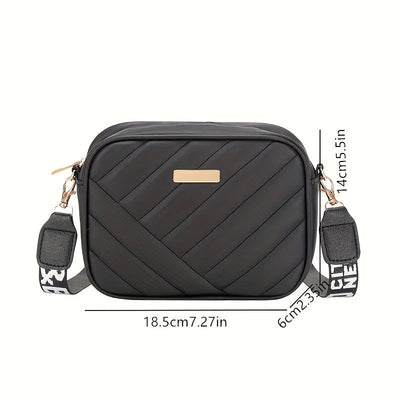 Women's Quilted Crossbody Bag - Faux Leather, Adjustable Strap