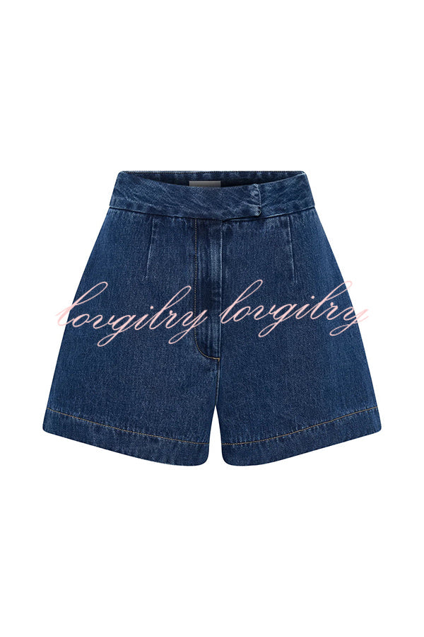 Abel Denim High Waist Relaxed Fit Shorts