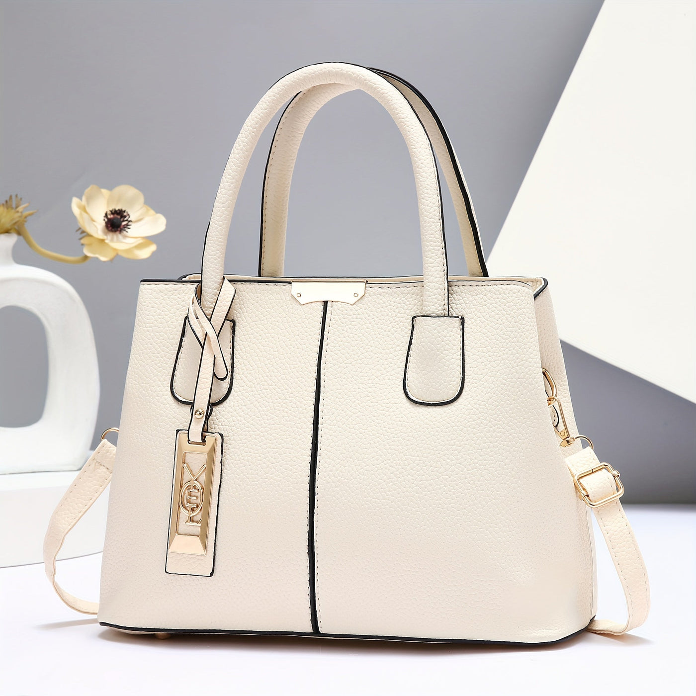 1pc Fashionable Large Tote - PU Leather, Versatile Shoulder & Crossbody Bag