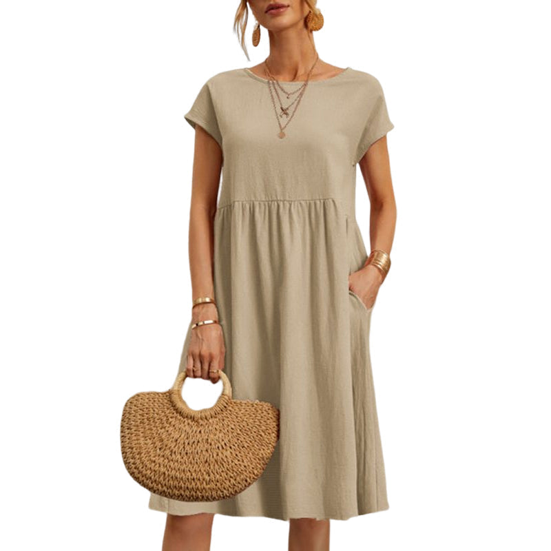 Acewonders™ Women's Cotton Round Neck Dress