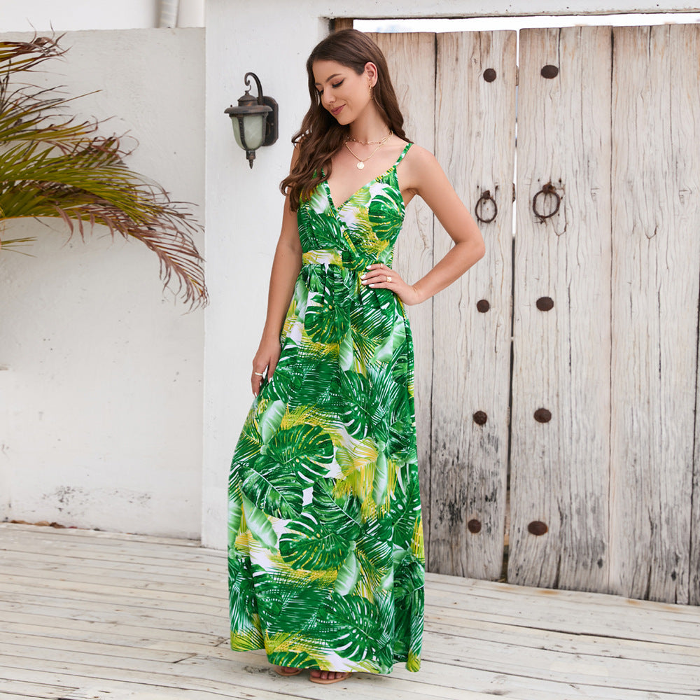 Flowers Long Summer Swing Holiday Beach Dress