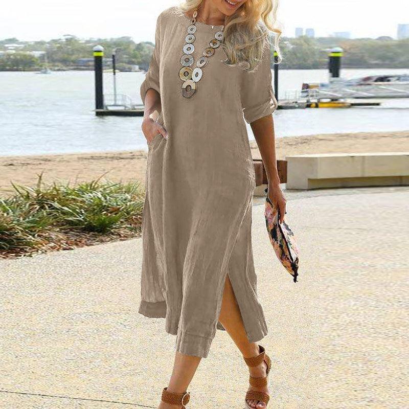 Casual Retro Long Shirt Dress