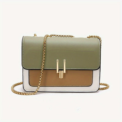 Fashion Flap Shoulder Bag - Women's Buckle Decor Crossbody with Wide Strap