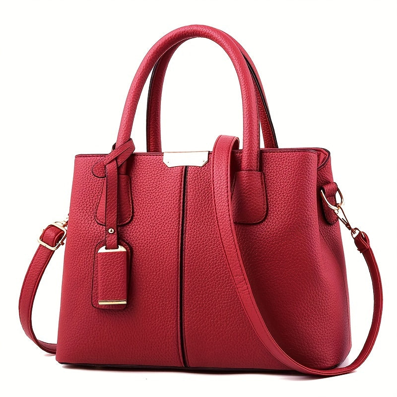 1pc Fashionable Large Tote - PU Leather, Versatile Shoulder & Crossbody Bag