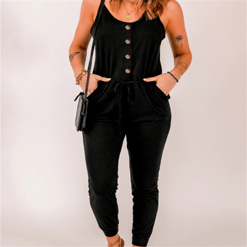 Summer Casual Waist Knitted Jumpsuit