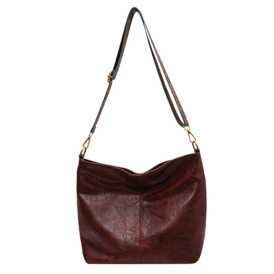 Geometric Strap Hobo Bag - Large Capacity, Retro Crossbody