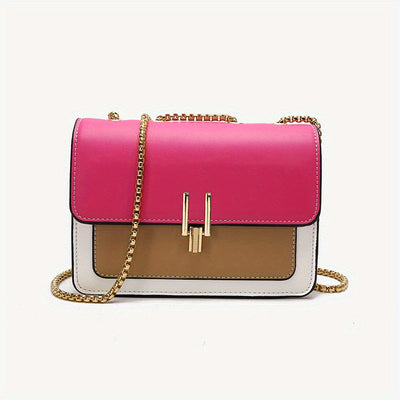 Fashion Flap Shoulder Bag - Women's Buckle Decor Crossbody with Wide Strap