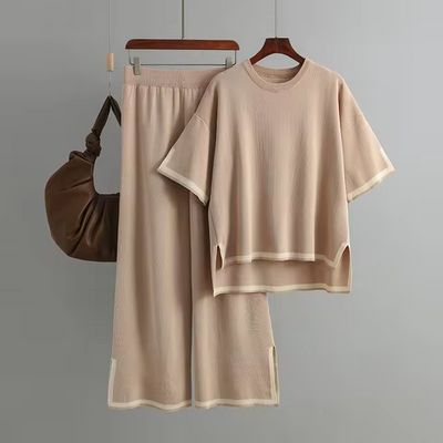 Charlotte™ - Elegant Ice Silk Short Sleeve Co-Ord Set