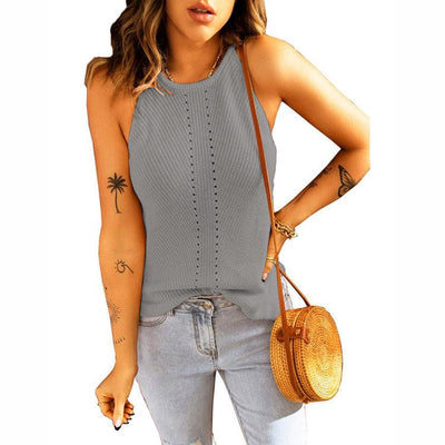 Beach Halter Neck Knitted Loose Vest