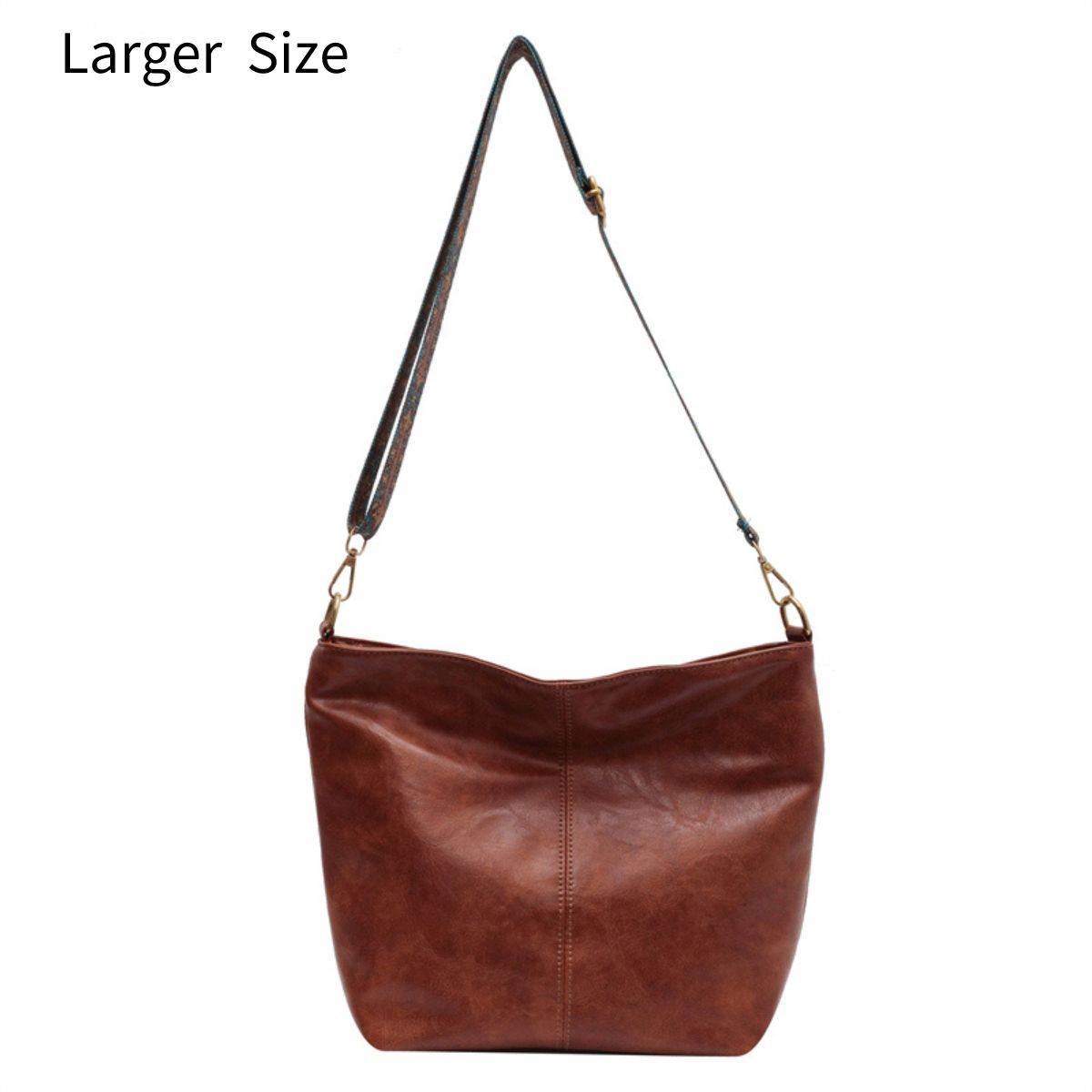 Geometric Strap Hobo Bag - Large Capacity, Retro Crossbody