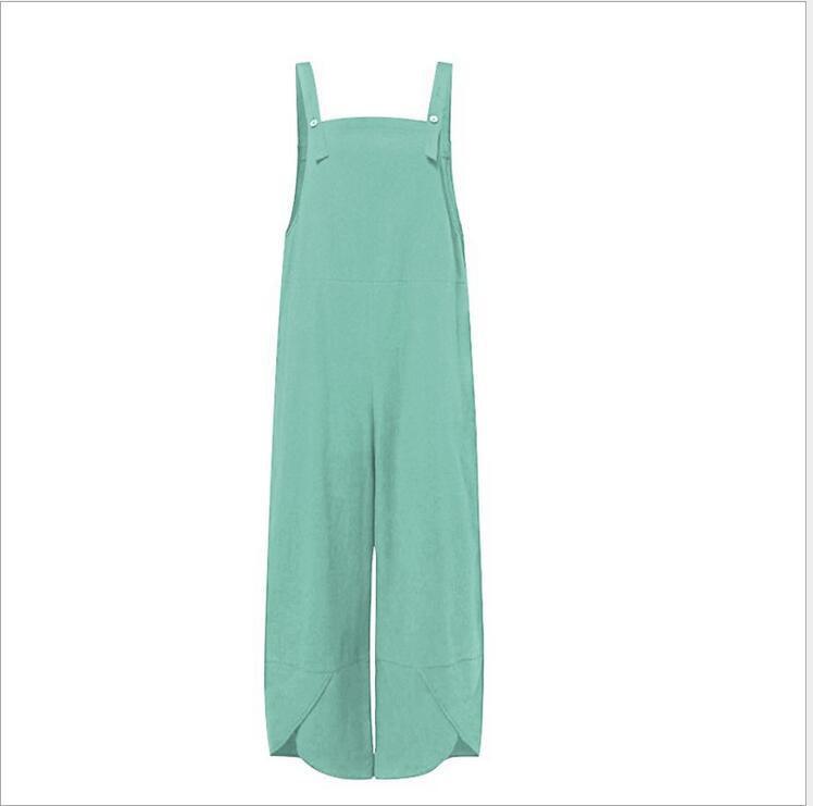 Women's Solid Color Casual Overalls With Pockets