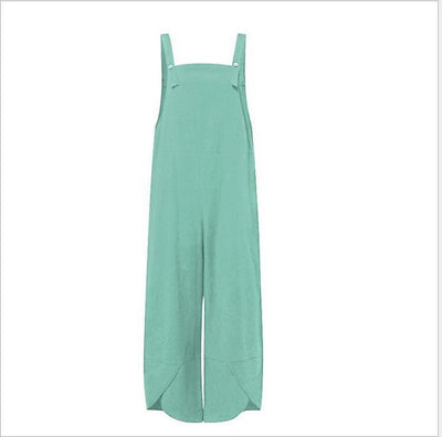 Women's Solid Color Casual Overalls With Pockets