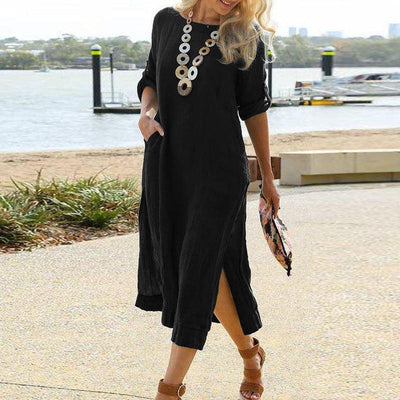 Casual Retro Long Shirt Dress