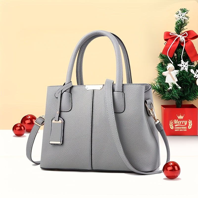 1pc Fashionable Large Tote - PU Leather, Versatile Shoulder & Crossbody Bag