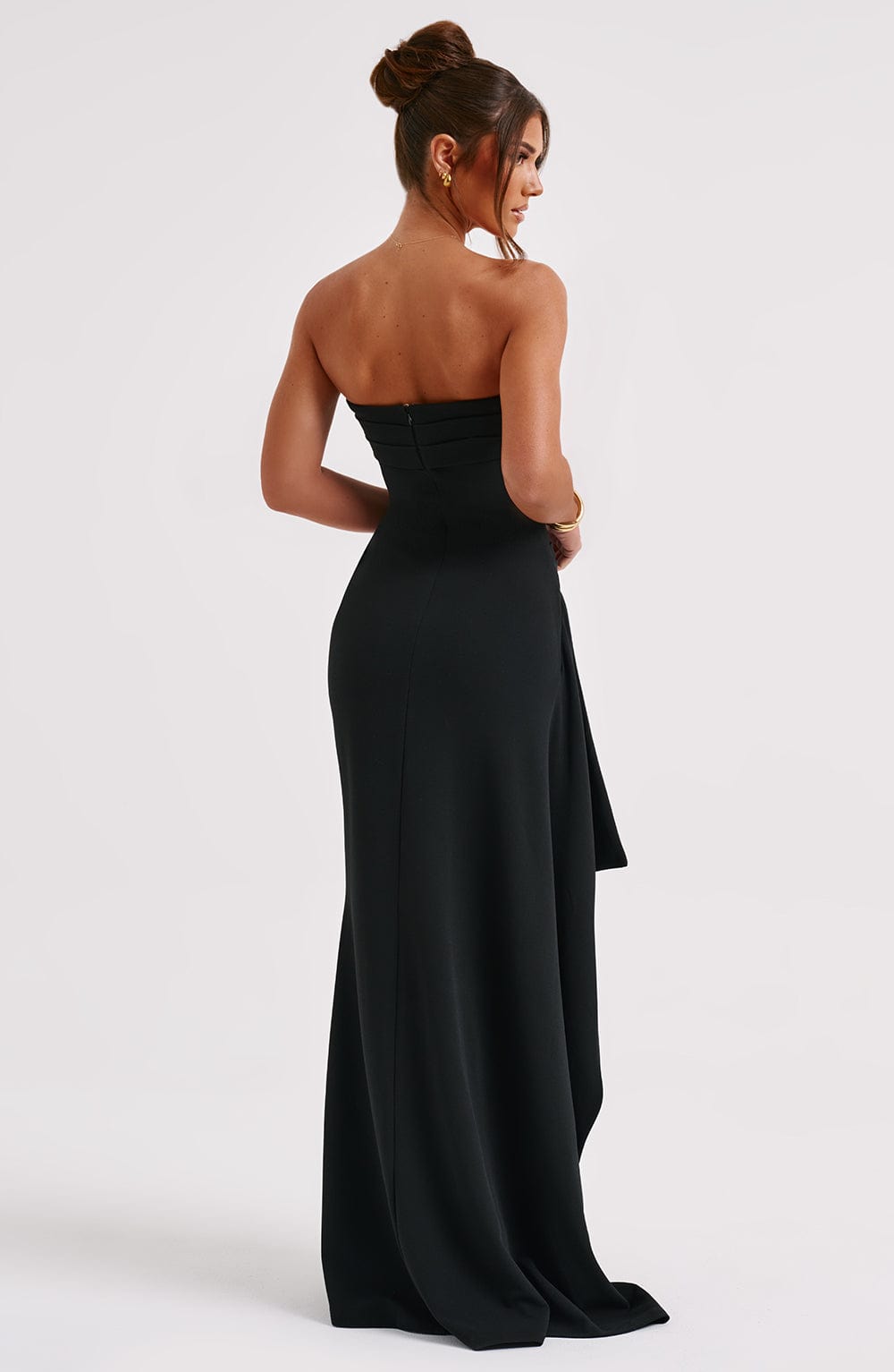 Stacy – Strapless Maxi Dress with Thigh-High Split