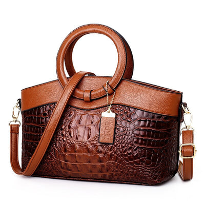 Ella™ - Elegant Handmade Leather Croco Bag